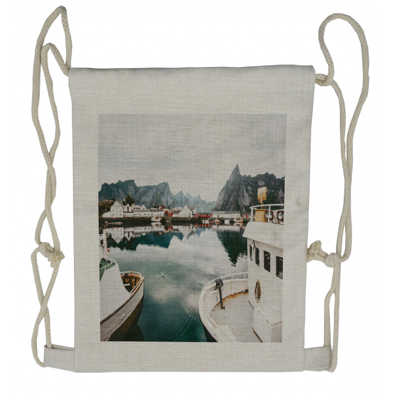 Nice Photo Lofoten Norway Drawstring Backpack