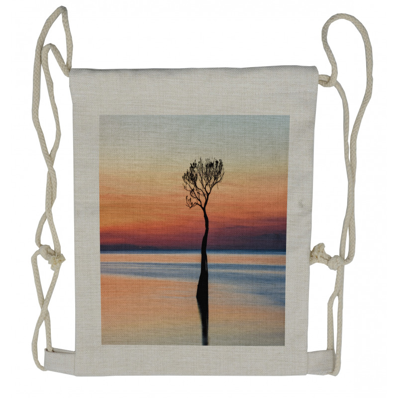 Mangrove Tree on Sunset Drawstring Backpack