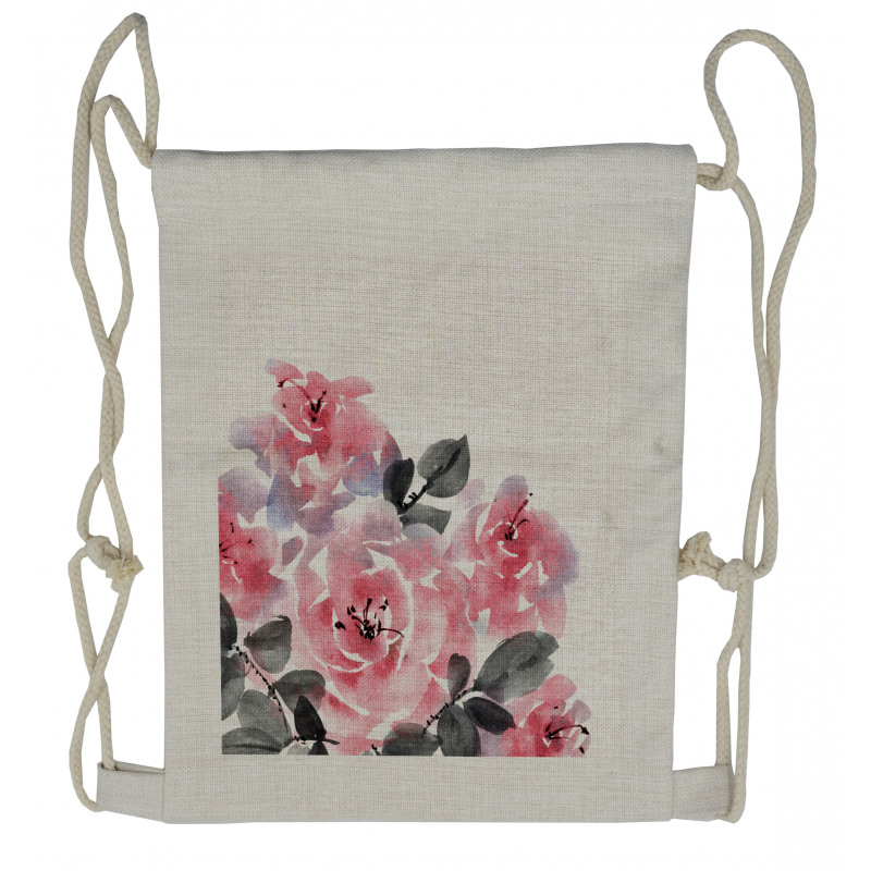 Pastel Roses Drawstring Backpack