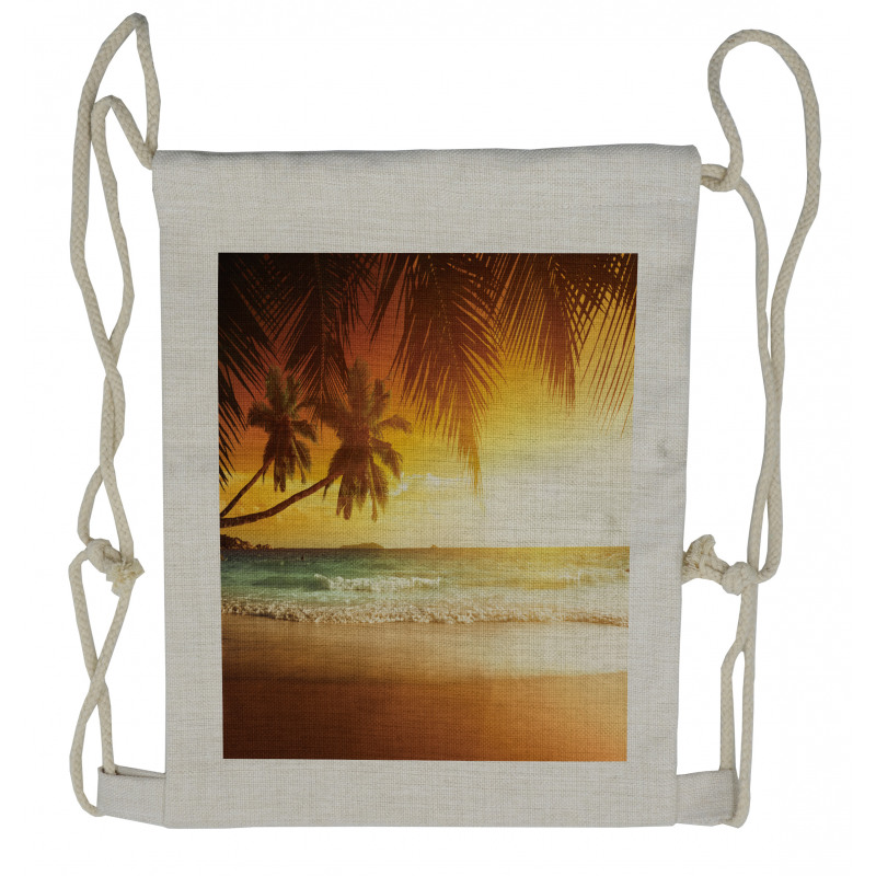 Coast and Palms at Sunset Drawstring Backpack