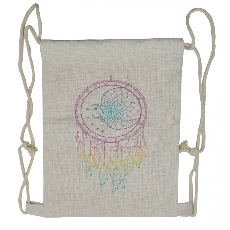 Crescent in Dreamcatcher Drawstring Backpack