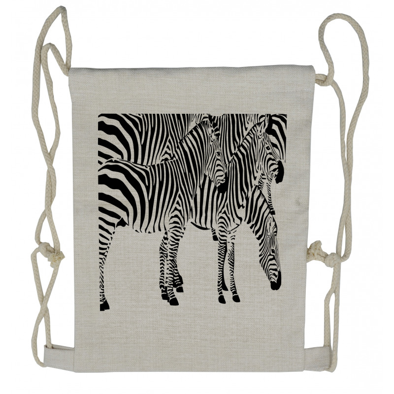 Wild Zebras Drawstring Backpack