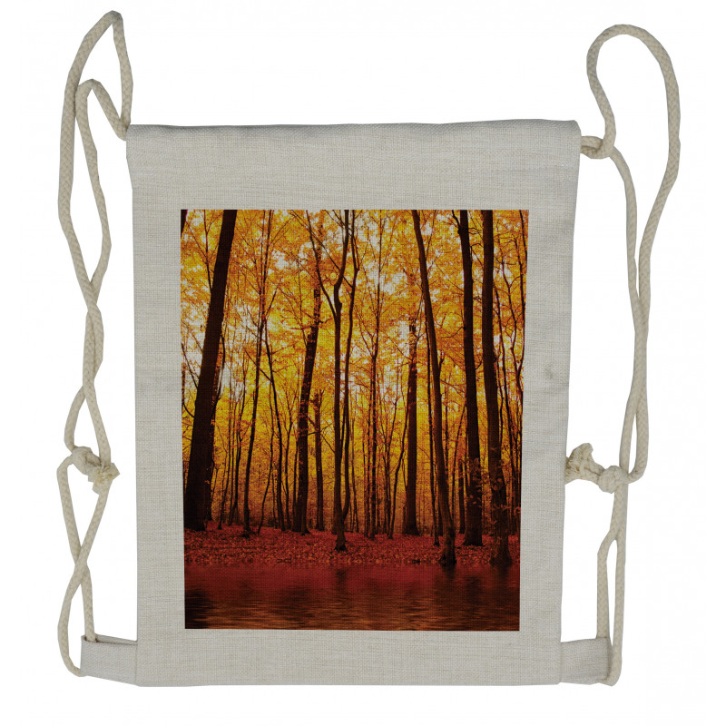 Autumn Forest Trees Drawstring Backpack