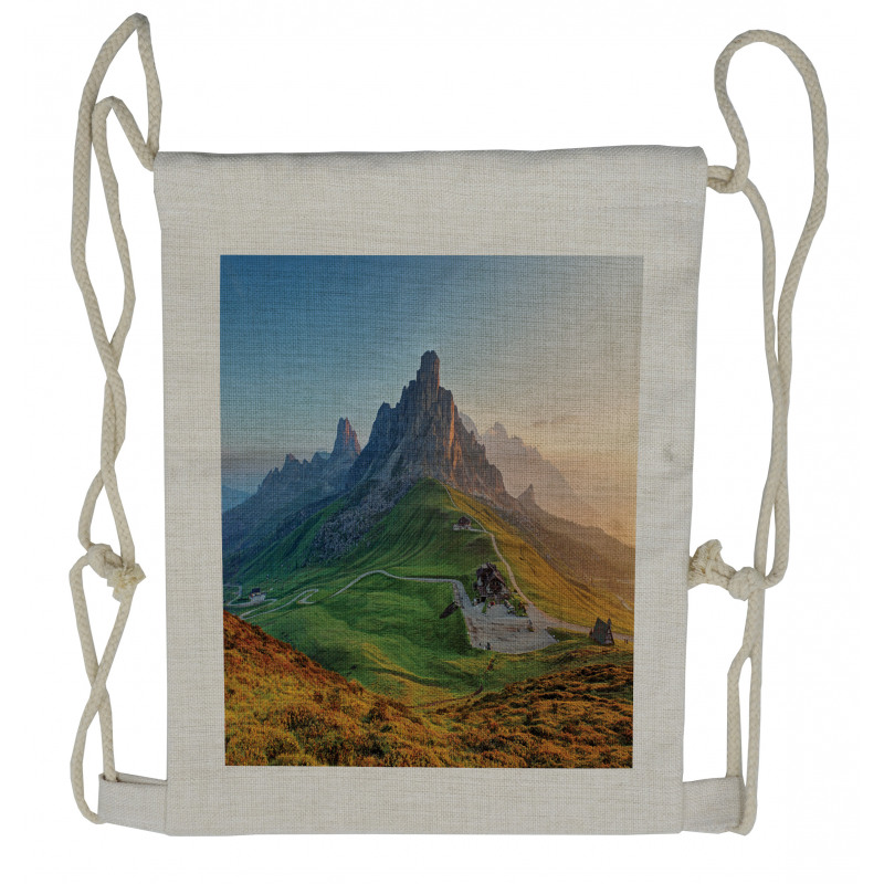 Sunrise at Dolomites Drawstring Backpack