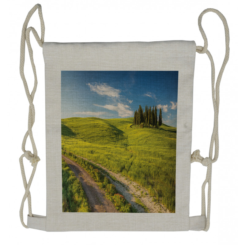 Tuscany Wildflowers View Drawstring Backpack