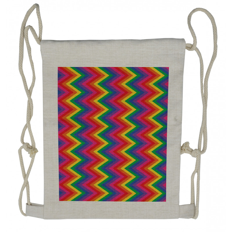 Zig Zag Chevron Shape Drawstring Backpack