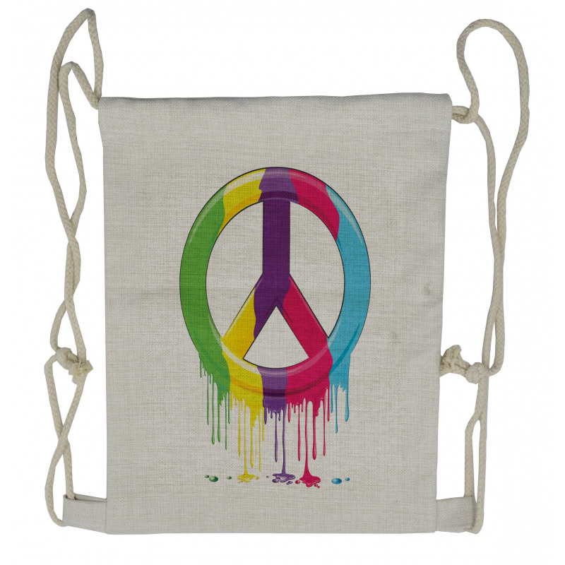 Peace Themed Drawstring Backpack