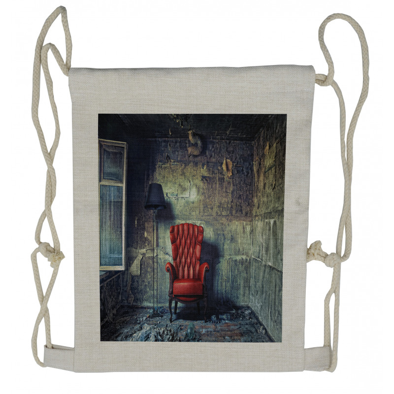 Old Armchair Messy House Drawstring Backpack