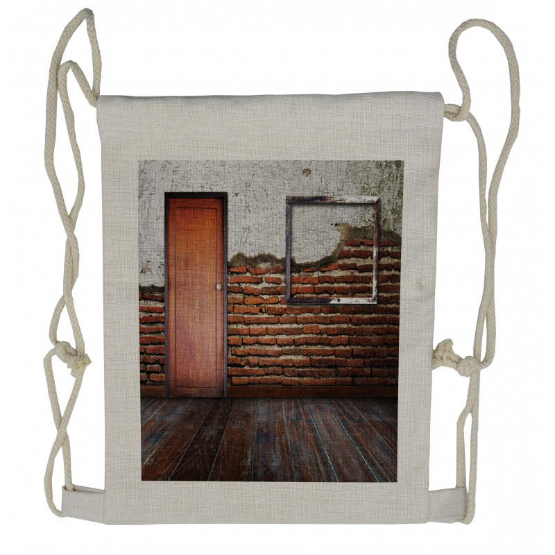 Frame on Old Brick Wall Drawstring Backpack