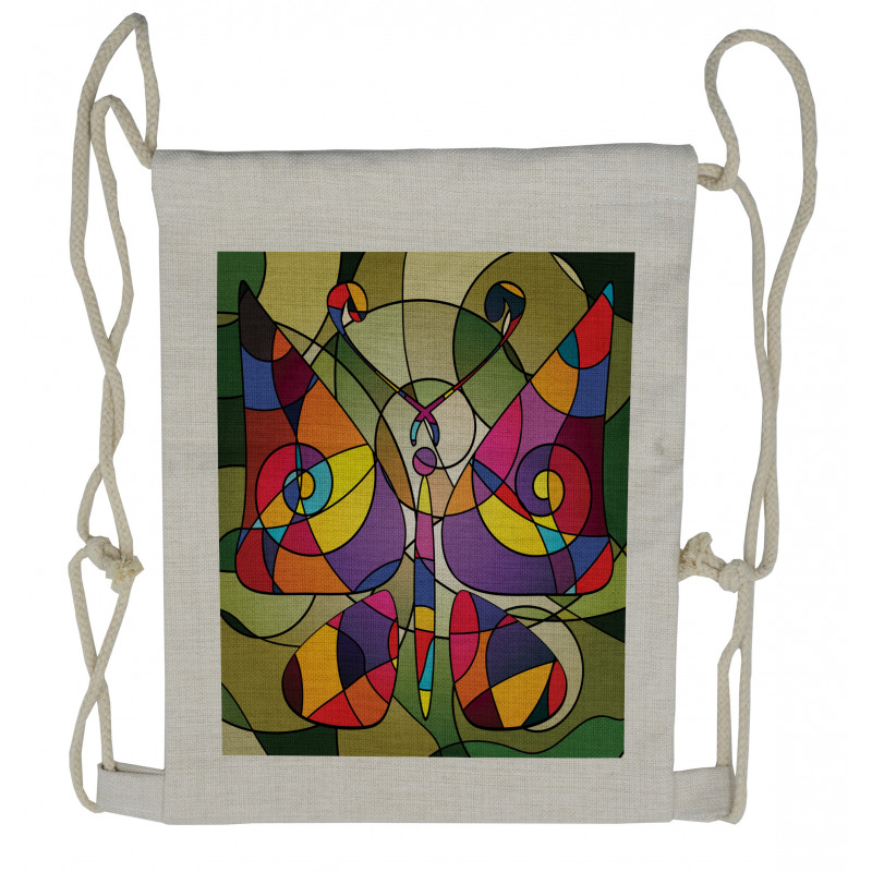 Abstract Butterfly Art Drawstring Backpack