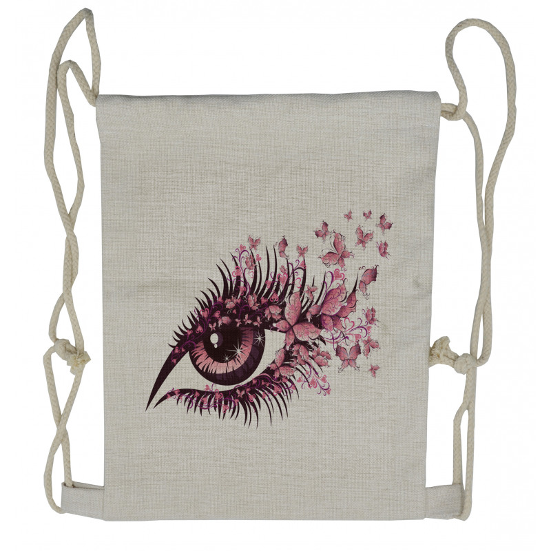 Fairy Woman Eyelashes Drawstring Backpack