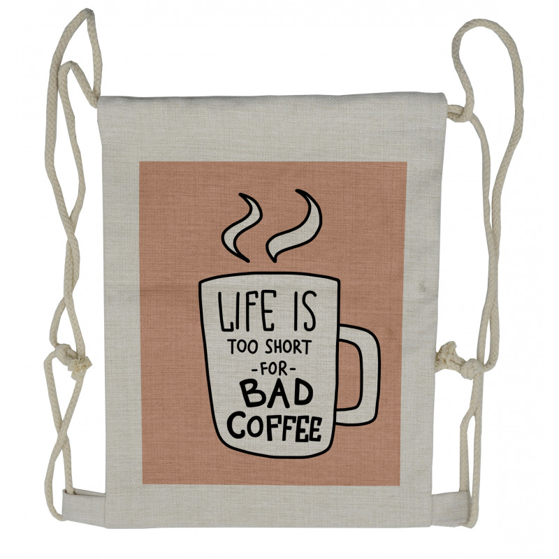 Coffee Lover Mug Concept Drawstring Backpack