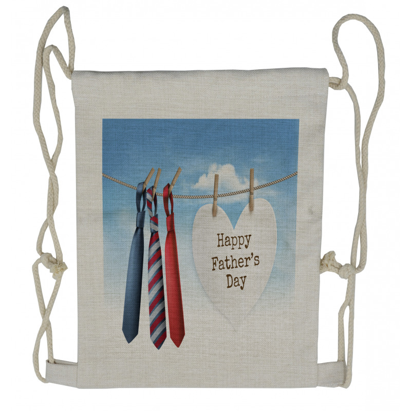 Ties Hanging on Rope Drawstring Backpack