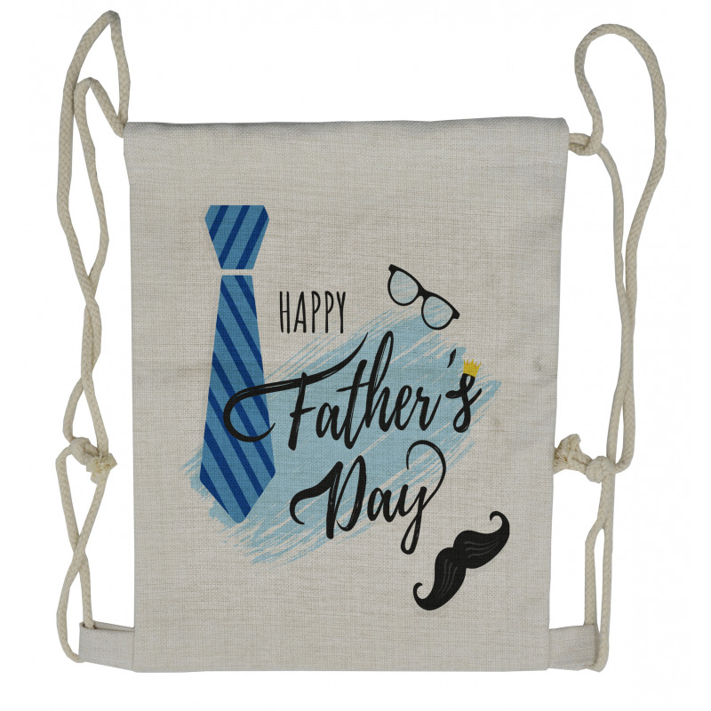 Dad Items and Words Drawstring Backpack