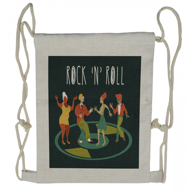 Hipster Themed Party Drawstring Backpack