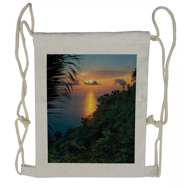 Sunrise on Ocean Seaside Drawstring Backpack