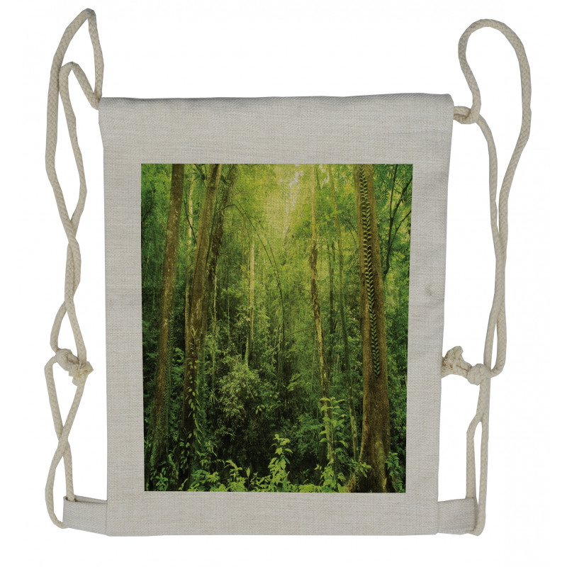 Rainforest Landscape Drawstring Backpack