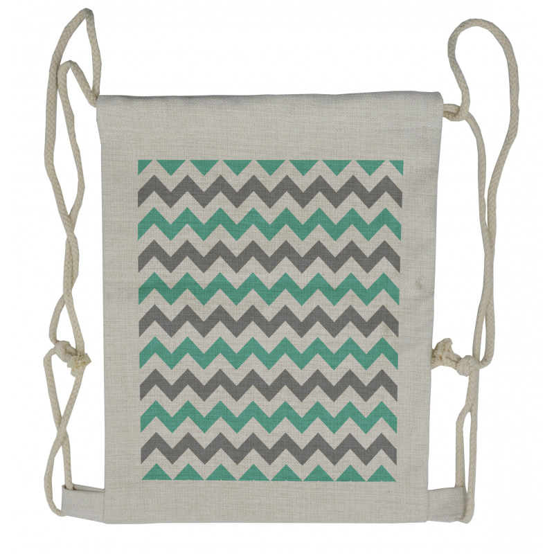 Geometric Wavy Zigzag Drawstring Backpack