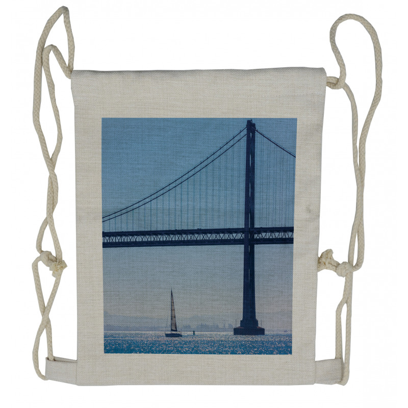 Sailboat from Pier 7 Drawstring Backpack