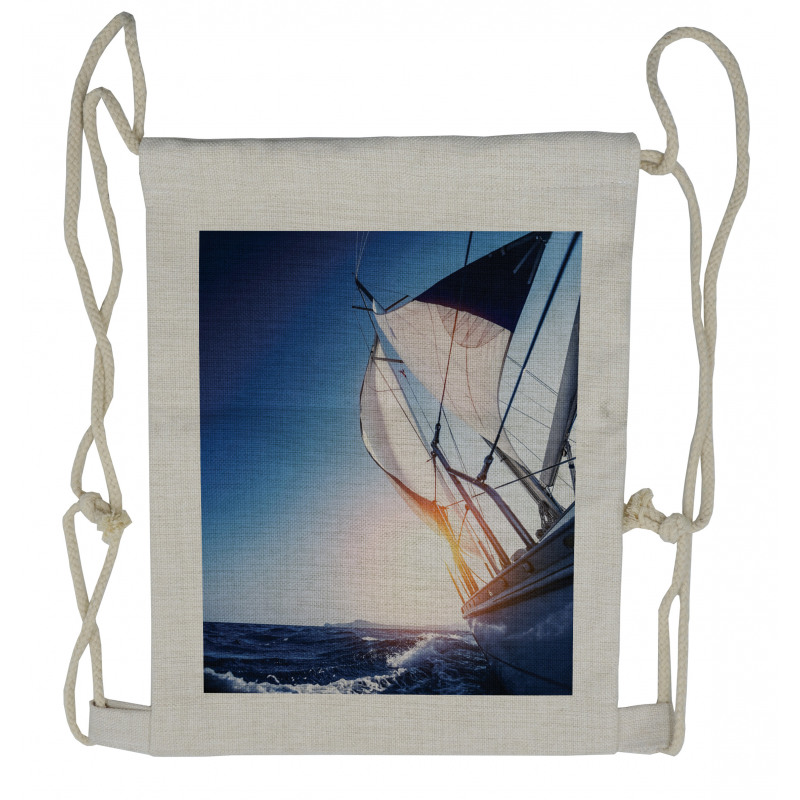 Sail Boat Adventure Sea Drawstring Backpack