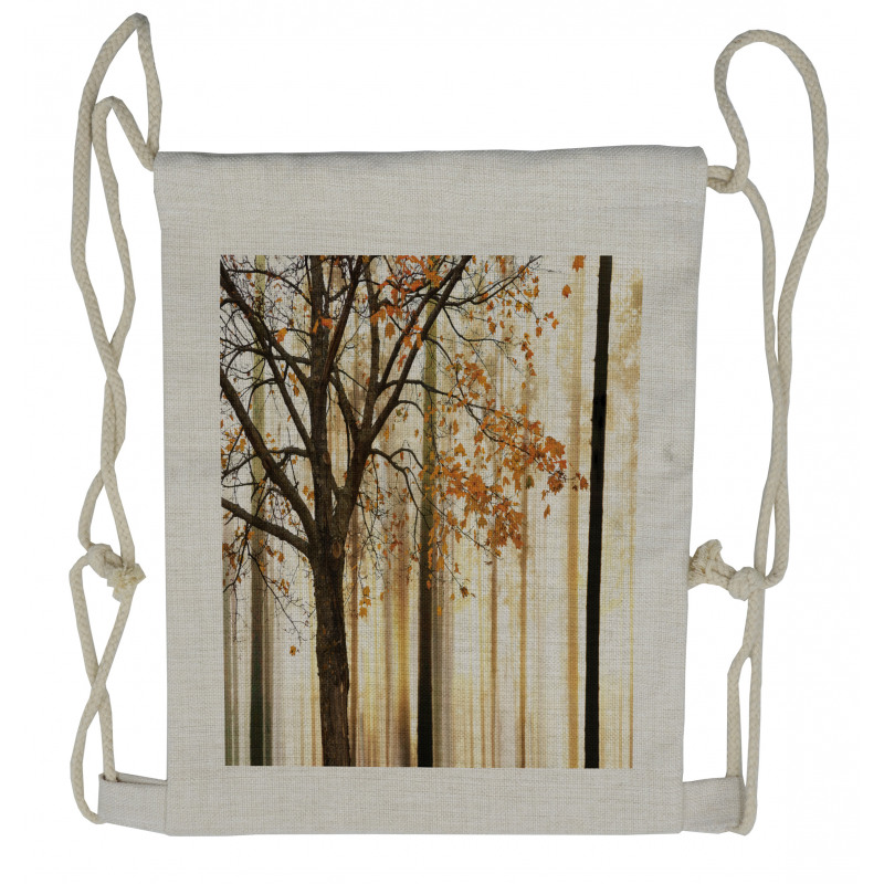 Tree in Abstract Woods Drawstring Backpack