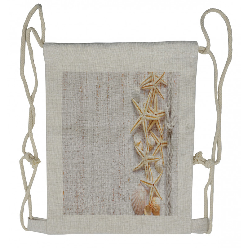 Seashells and Starfish Drawstring Backpack