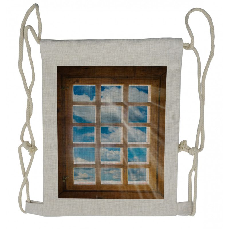 Window with Sunbeams Drawstring Backpack