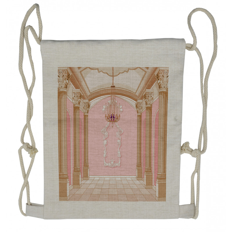 Chandelier Ceiling Castle Drawstring Backpack