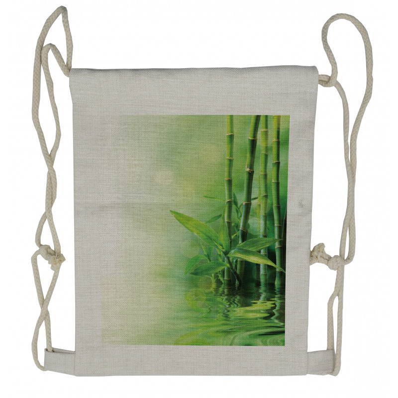 Spa Bamboos Trees Drawstring Backpack