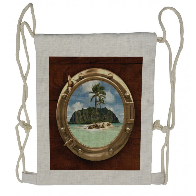 View of Deserted Island Drawstring Backpack