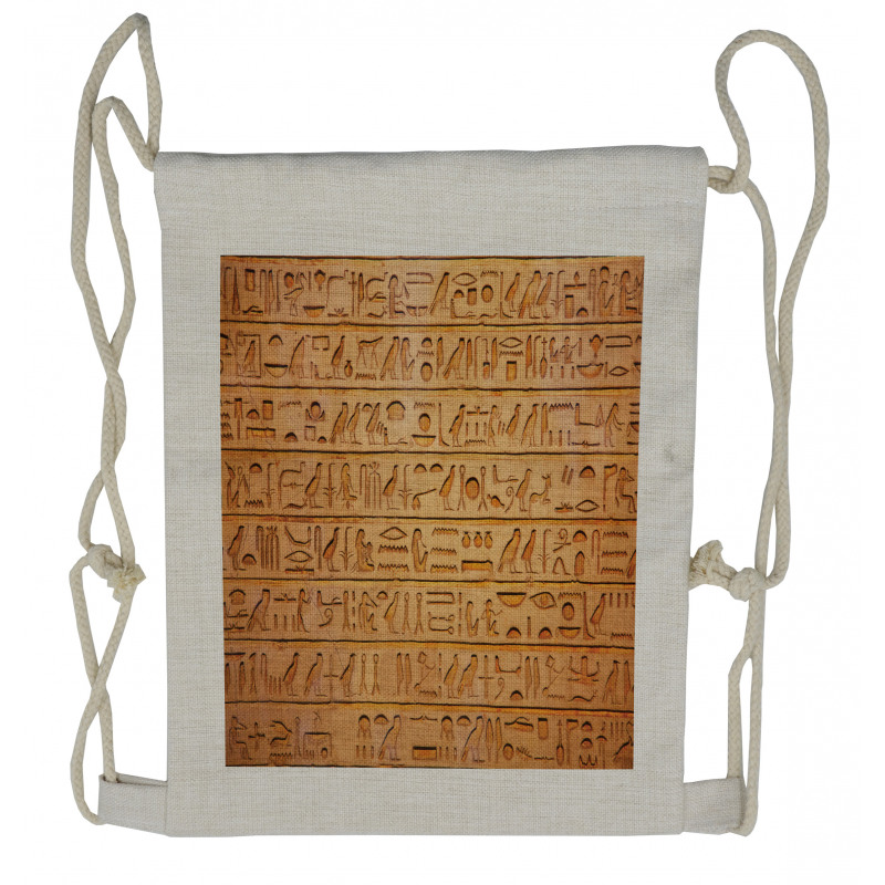 Hieroglyphs Composition Drawstring Backpack