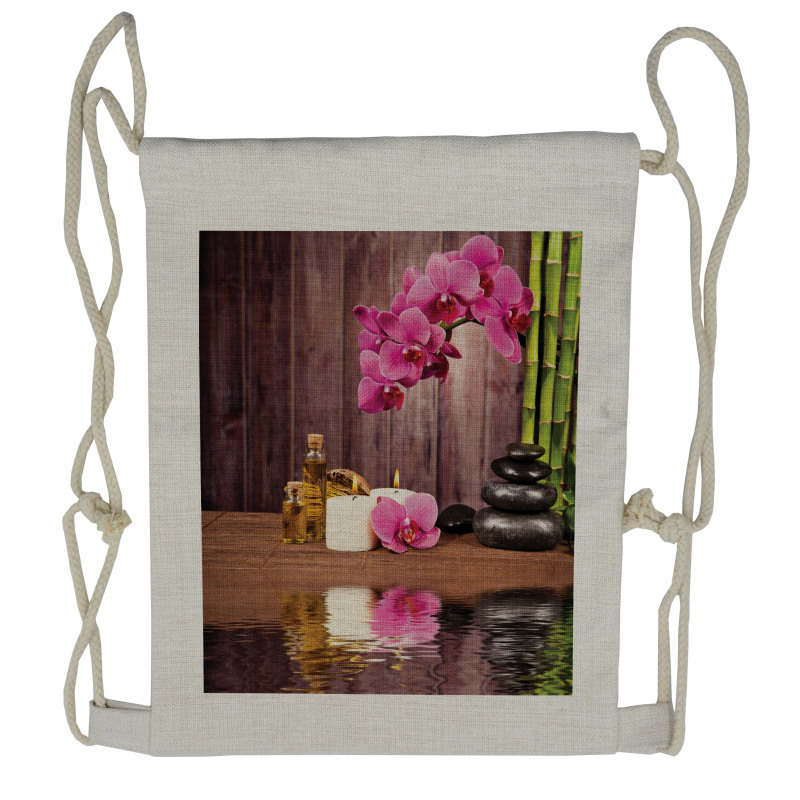 Spa Relax Candle Blossom Drawstring Backpack