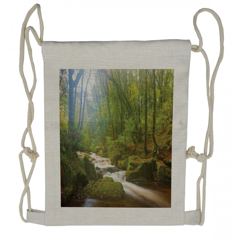 Forest at Golitha Falls Drawstring Backpack