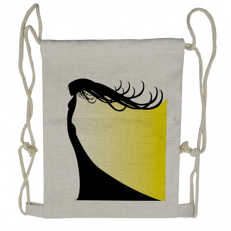 Hair Whip Woman Shade Drawstring Backpack