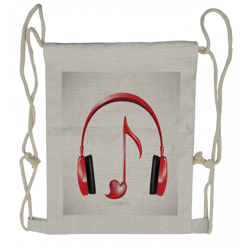 Love Sound Headphones Drawstring Backpack