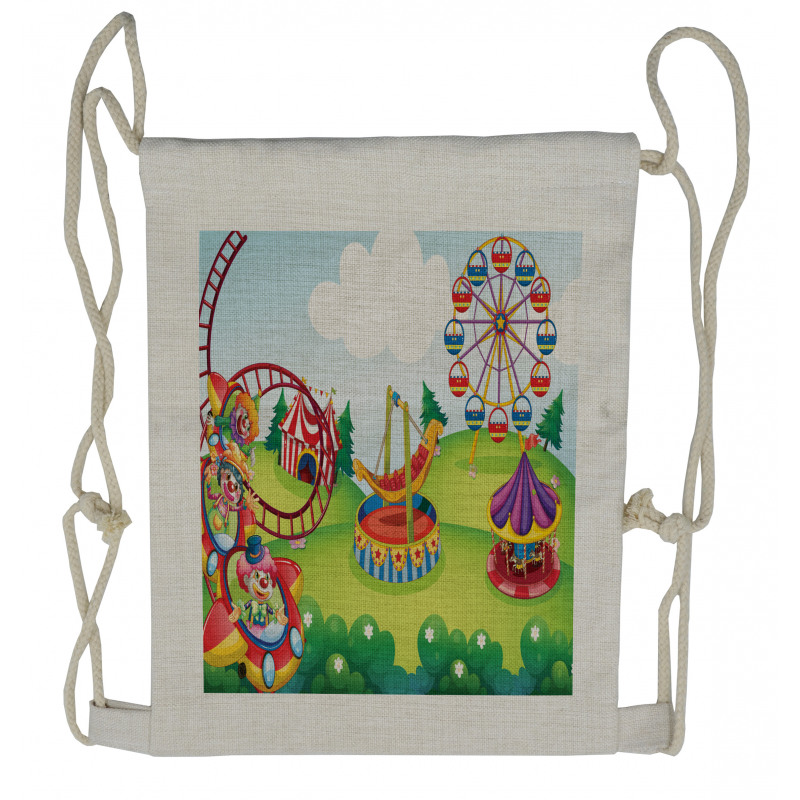 Circus and Theme Park Drawstring Backpack