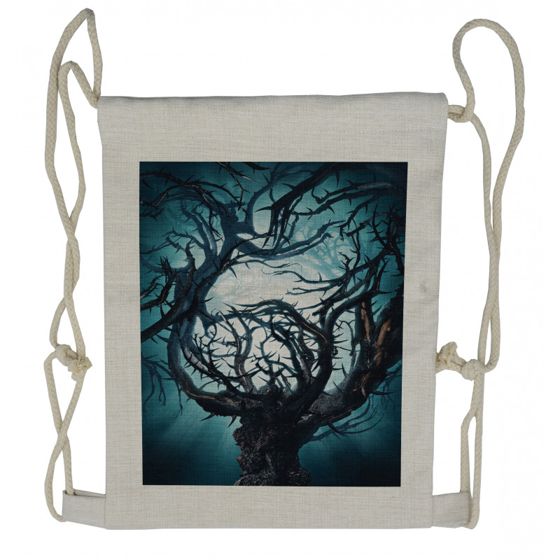 Night Big Mystic Tree Drawstring Backpack