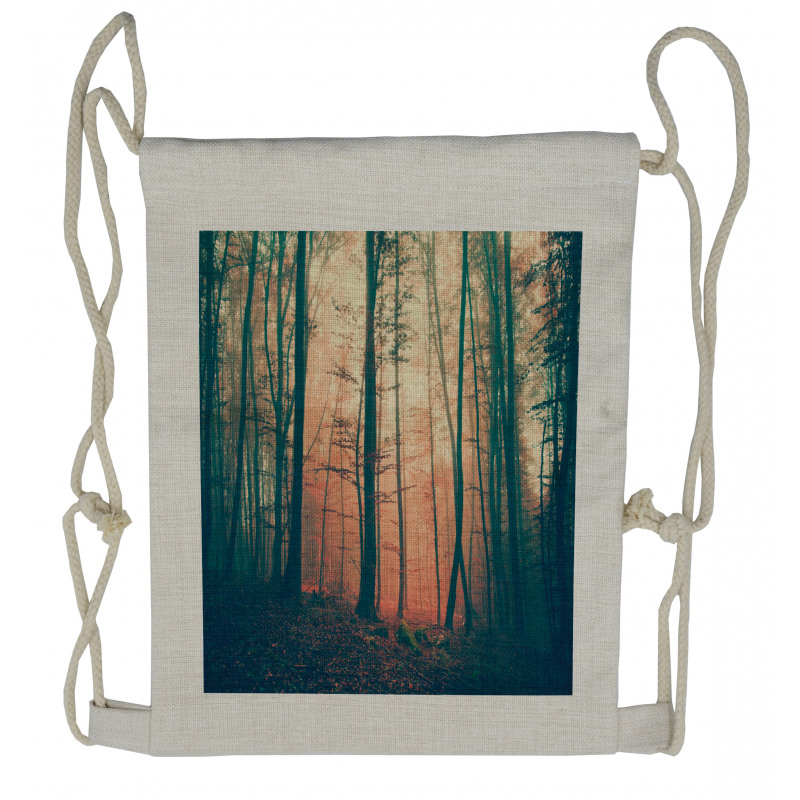 Autumn Forest Woodland Drawstring Backpack