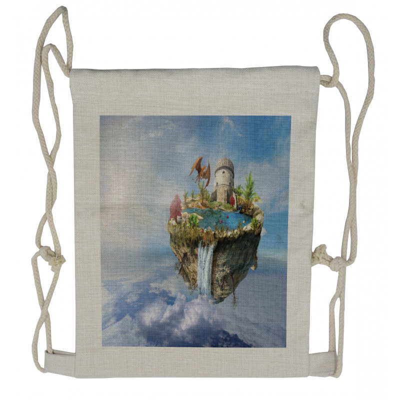 Dragon Castle Tower Drawstring Backpack