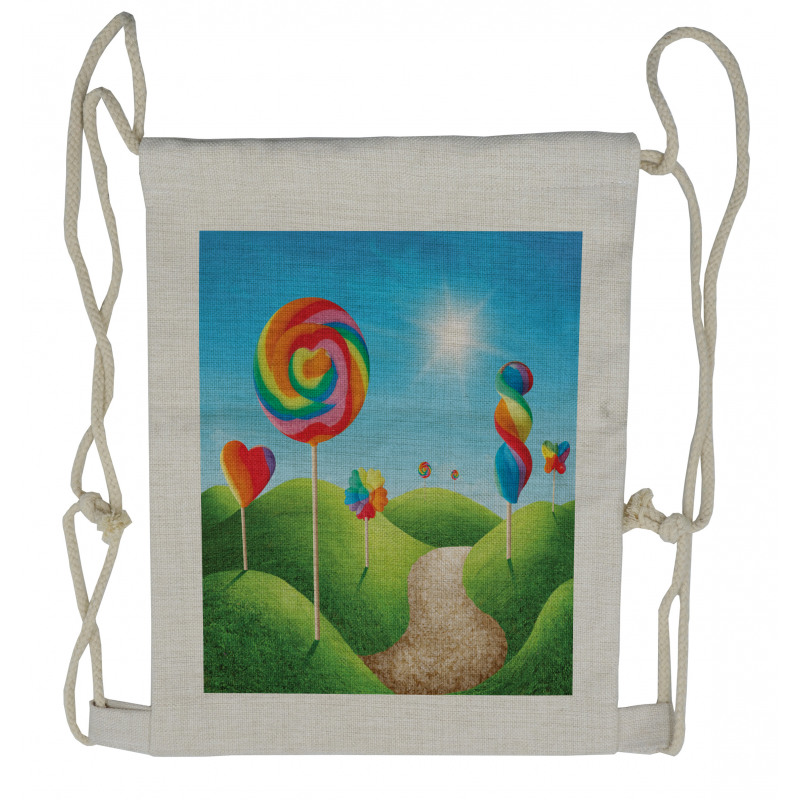 Candy Land Lollipops Drawstring Backpack