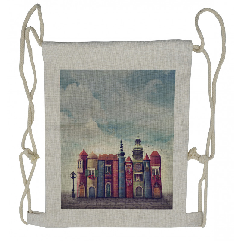 City of Old Books Birds Drawstring Backpack