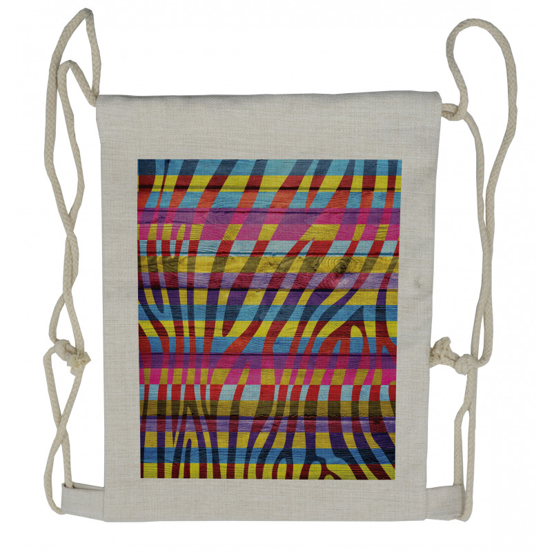 Vibrant Curvy Lines Drawstring Backpack