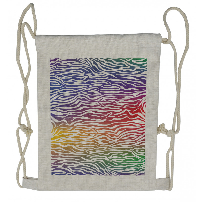 Abstract Zebra Skin Drawstring Backpack