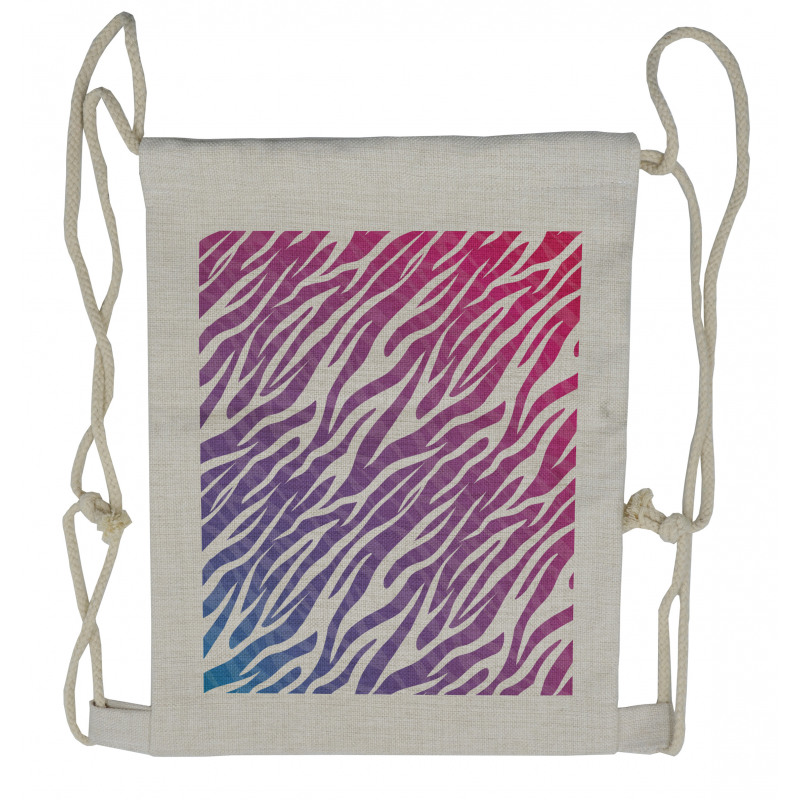 Colorful and Striped Artwork Drawstring Backpack