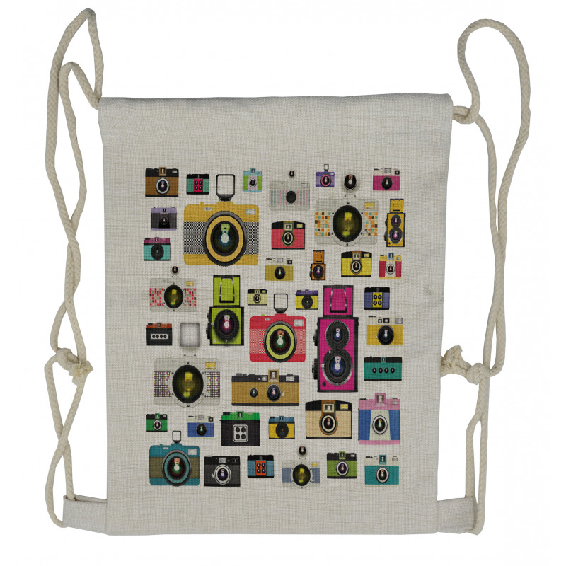 Vintage Old Cameras Drawstring Backpack