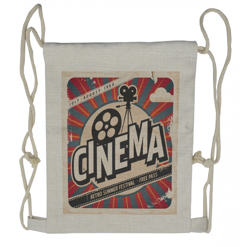 Vintage Cinema Movie Star Drawstring Backpack