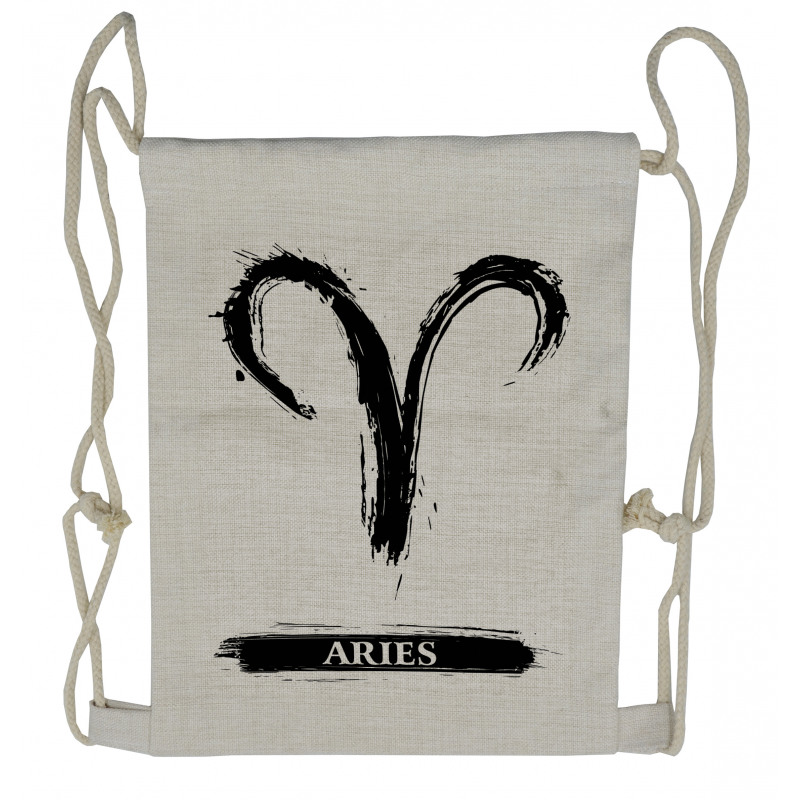 Aries Astrology Sign Drawstring Backpack