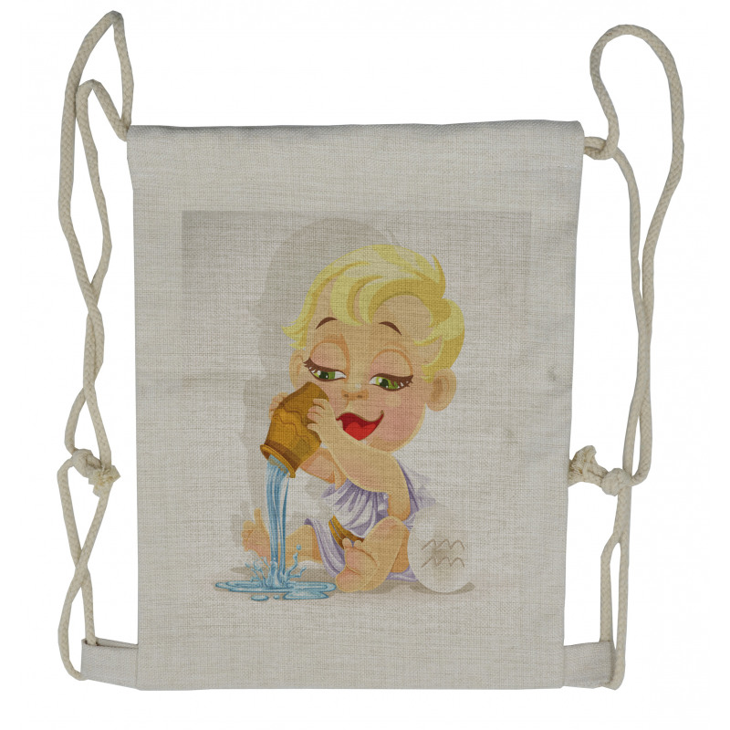 Baby Aquarius Zodiac Drawstring Backpack