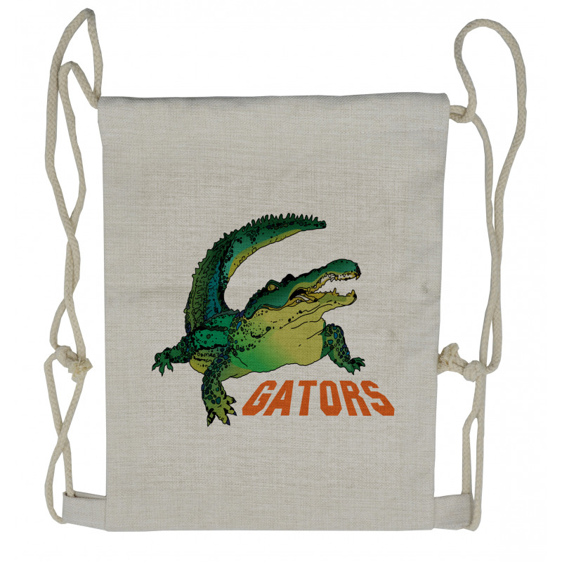 Wild Alligator Crocodile Drawstring Backpack