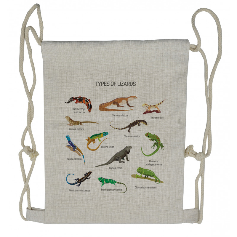 Exotic Lizard Reptiles Drawstring Backpack